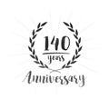 140 years anniversary design template. 140th years anniversary celebrating design template.