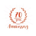 70 years anniversary design template. Seventy years anniversary celebrating design template.