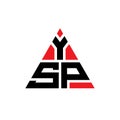 YSP triangle letter logo design with triangle shape. YSP triangle logo design monogram. YSP triangle vector logo template with red Royalty Free Stock Photo