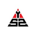 YSZ triangle letter logo design with triangle shape. YSZ triangle logo design monogram. YSZ triangle vector logo template with red Royalty Free Stock Photo
