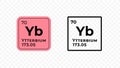 Ytterbium, chemical element of the periodic table vector Royalty Free Stock Photo