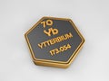 Ytterbium - Yb - chemical element periodic table hexagonal shape Royalty Free Stock Photo