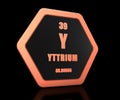 Yttrium chemical element periodic table symbol 3d render