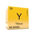 Yttrium chemical element symbol from periodic table