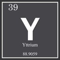 Yttrium chemical element, dark square symbol