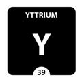 Yttrium Y chemical element. Yttrium Sign with atomic number. Chemical 39 element of periodic table. Periodic Table of the Elements Royalty Free Stock Photo