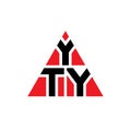 YTY triangle letter logo design with triangle shape. YTY triangle logo design monogram. YTY triangle vector logo template with red Royalty Free Stock Photo