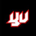 YU logo design, initial YU letter design with sci-fi style. YU logo for game, esport, Technology, Digital, Community or Business.