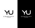 YU, UY letter logo design template vector . vector logo for company logo identity Royalty Free Stock Photo