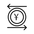 Yuan currency  Line Style vector icon which can easily modify or edit Royalty Free Stock Photo