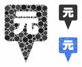 Yuan map pointer Mosaic Icon of Circles Royalty Free Stock Photo
