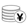 Yuan stack coin, flat icon money design, cash sign vector illustration