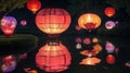 Yuan-Xiao Che, Chinese Lantern Festival, Chinese lanterns over the river