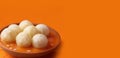 Yuan-Xiao Che, Chinese Lantern Festival, traditional Chinese dish yuanxiao, place for text, orange background