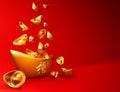 Yuanbao - Chinese gold sycee Royalty Free Stock Photo