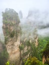 Yuanjiajie Scenic Area with clouds and mist, Wulingyuan, Zhangjiajie National Forest Park, Hunan Province, China, Asia Royalty Free Stock Photo