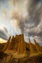 Yuanmou soil forest with full of cumulonimbus clouds Royalty Free Stock Photo