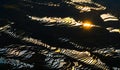 Yuanyang rice terrace at sunset, Yunnan province, China Royalty Free Stock Photo