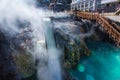 Yubatake hot spring in Kusatsu onsen.