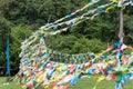 YUBENG, CHINA - Aug 9 2014: Prayer flag at Yubeng Village. a famous landmark in the Tibetan village of Deqin, Yunnan, China.