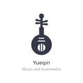 yueqin outline icon. isolated line vector illustration from music and multimedia collection. editable thin stroke yueqin icon on