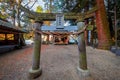 Tenso-jinja shrine at lake Kinrin, is one of the representative sightseeing spots in the Yufuin area