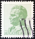 YUGOSLAVIA - CIRCA 1974: A stamp printed in Yugoslavia shows President Tito, circa 1974.