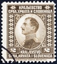 YUGOSLAVIA - CIRCA 1921: A stamp printed in Yugoslavia shows King Alexander when Prince, circa 1921.