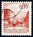 YUGOSLAVIA - CIRCA 1973: A stamp printed in Yugoslavia shows Omis, Croatia, circa 1973.