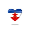 Yugoslavia flag shaped love illustration