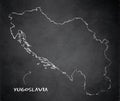 Yugoslavia map card blackboard chalkboard