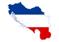 Yugoslavia Peninsula State Map Vector silhouette Royalty Free Stock Photo