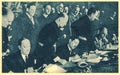 Yugoslavia signed the Tripartite Pact with the Axis powers. From left: Aleksandar Cincar-Markovic, Dragischa Zwetkowitsch and