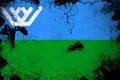 Yugra rusty and grunge flag illustration