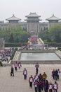 Yuhuatai Park with tourist group, Nanjing, China