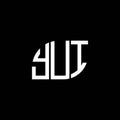 YUI letter logo design on black background. YUI creative initials letter logo concept. YUI letter design Royalty Free Stock Photo