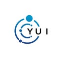 YUI letter technology logo design on white background. YUI creative initials letter IT logo concept. YUI letter design Royalty Free Stock Photo