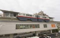 Yui Rail or Okinawa Urban Monorail running on track at twilight in Okinawa, Japan Royalty Free Stock Photo