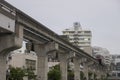 Yui Rail or Okinawa Urban Monorail running on track at twilight in Okinawa, Japan Royalty Free Stock Photo