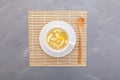 Yujacha yuja tea or yuzu tea - Traditional Korean citron tea. Top view, grey background, copy space Royalty Free Stock Photo