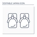 Yukata shoes line icon