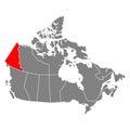 Yukon of Canada map shape, travel web flat concept icon vector illustration Royalty Free Stock Photo