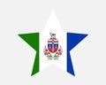 Yukon Canada Star Flag. YT Canadian Five Point Star Shape Province Flag.