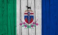 Yukon Flag Over Wood Planks