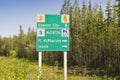 Yukon highway junction sign Royalty Free Stock Photo