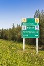 Yukon highway junction sign Royalty Free Stock Photo