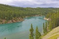 The Yukon River Heading into Miles Canyon Royalty Free Stock Photo