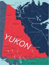 Yukon Territory vector editable map of the Canada