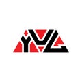 YUL triangle letter logo design with triangle shape. YUL triangle logo design monogram. YUL triangle vector logo template with red Royalty Free Stock Photo