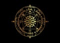Wheel of the Year is an annual cycle of seasonal festivals, enneagram by many modern Pagans. Wiccan calendar and holidays. Compass Royalty Free Stock Photo